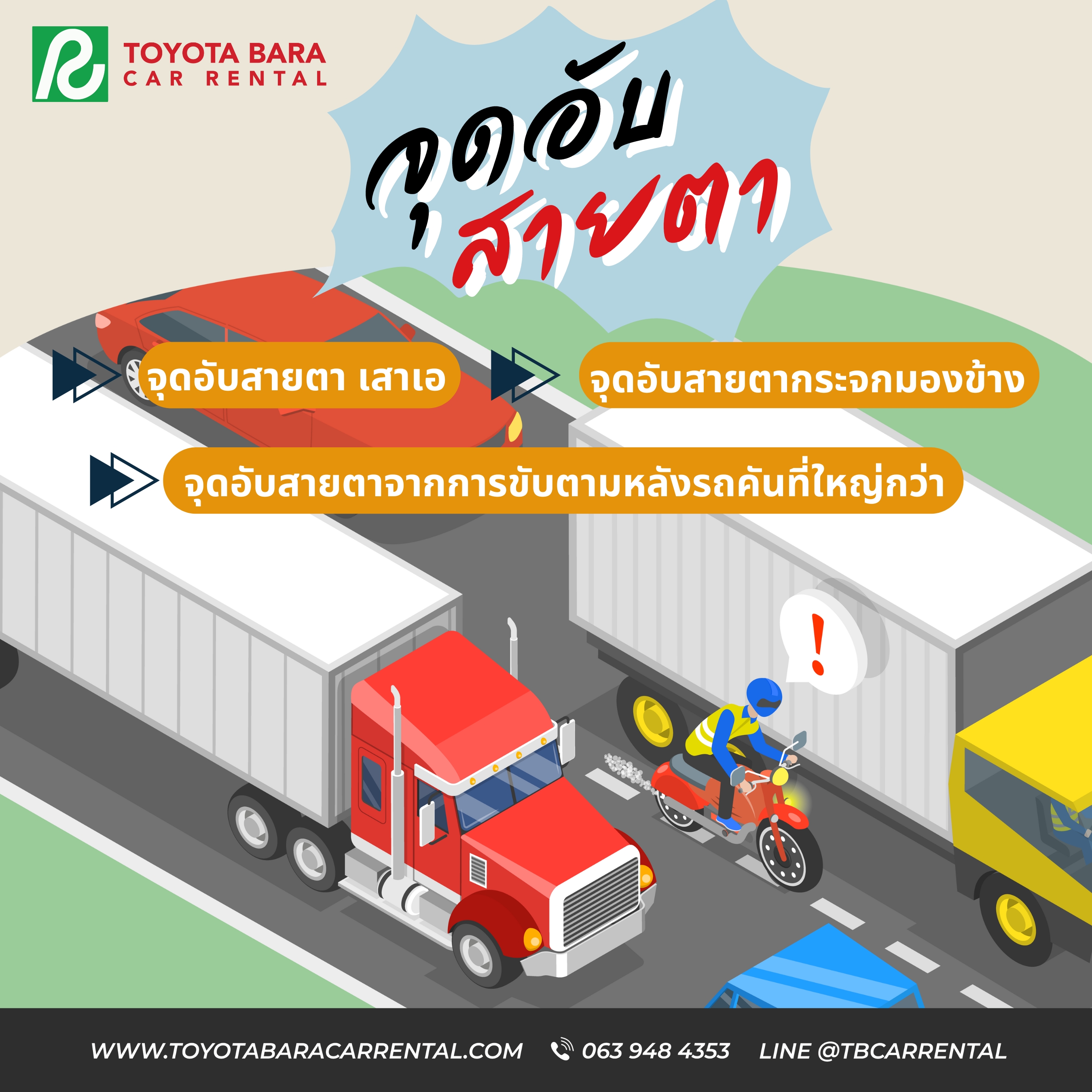 จุดอับสายตา ขับรถยนต์ต้องระวัง