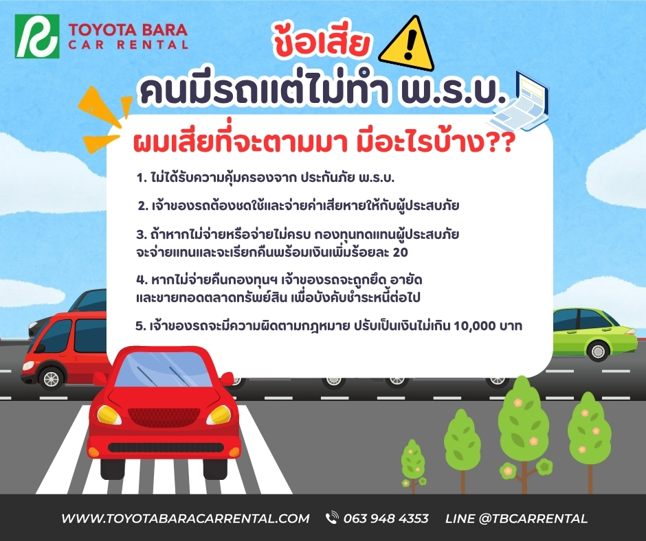 ข้อเสีย สำหรับคนมีรถแต่ไม่ทำ พ.ร.บ.