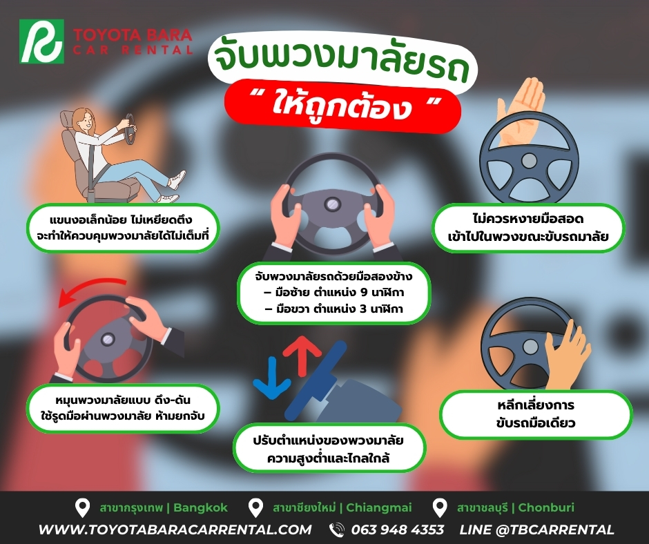 เทคนิคจับพวงมาลัย ด้วยท่าทางที่ถูกต้อง พื้นฐานในการขับรถอย่างปลอดภัย 