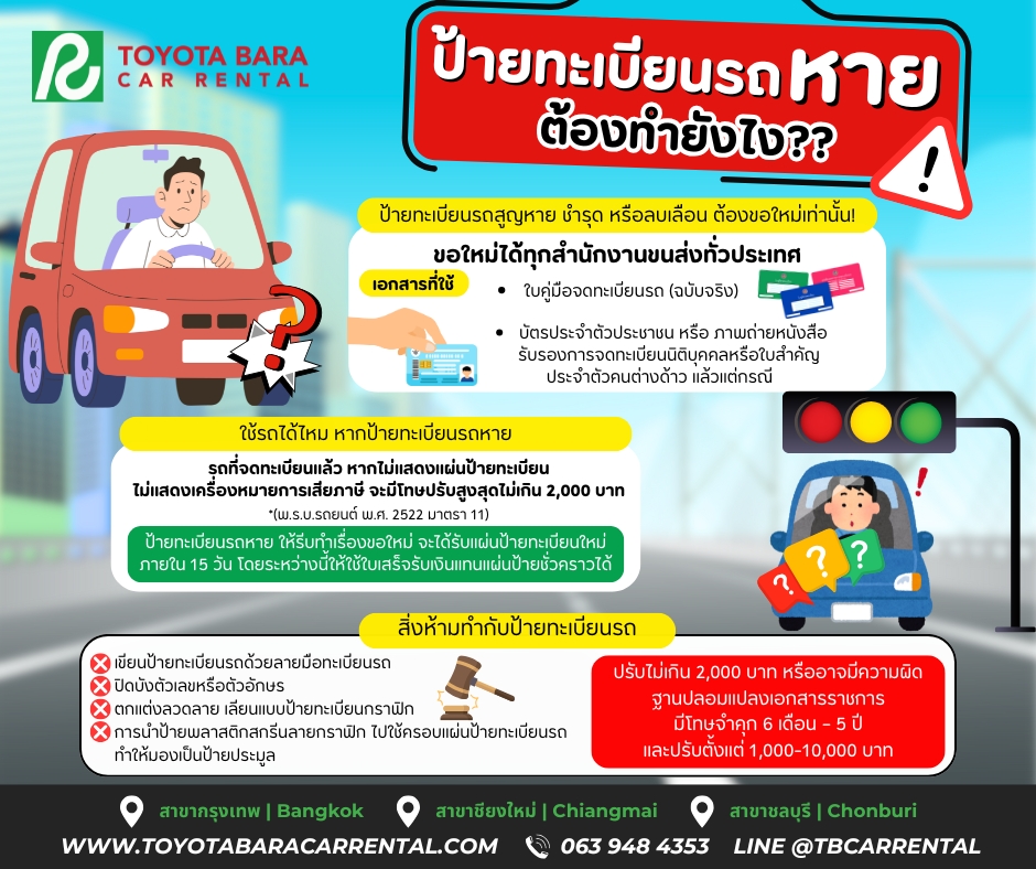 ป้ายทะเบียนรถหาย ? ต้องทำอย่างไร