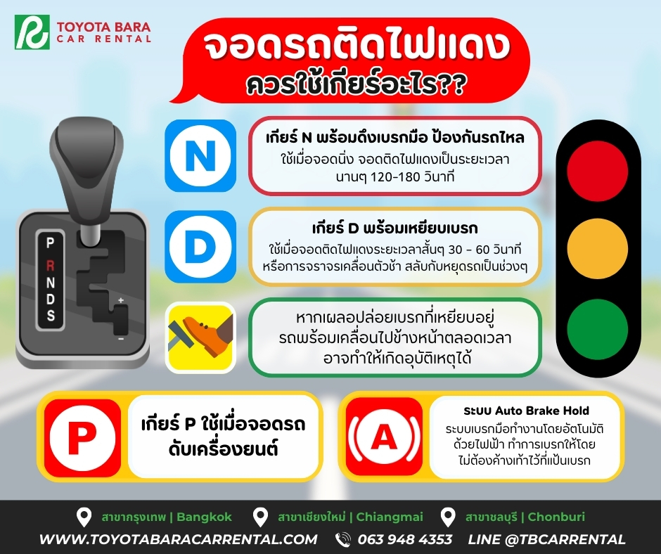 จอดรถติดไฟแดง ควรใช้เกียร์อะไร ??