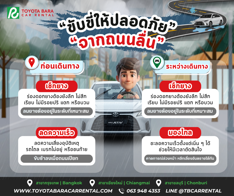 ขับขี่ปลอดภัย จากถนนลื่น